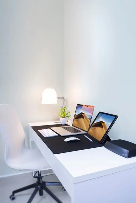 Sleek laptop displaying an Instagram profile, showcasing modern technology and online connectivity.